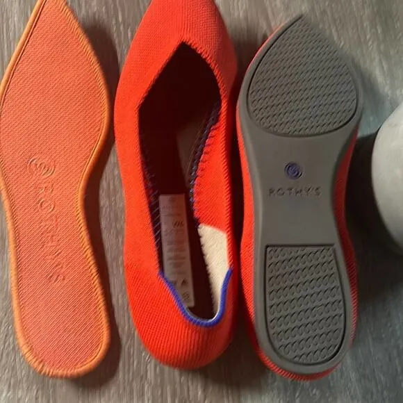 Rothys the point flame red size 9 woman’s flat sh…