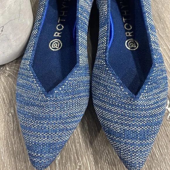 rothy’s the point  indigo heat size 8 woman’s flat shoes