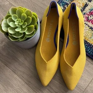 Rothys the point marigold yellow size 6 woman’s flat shoes