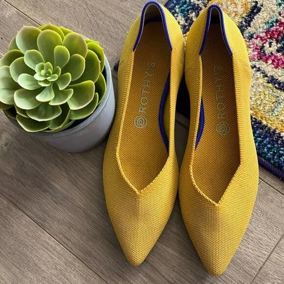 Rothys the point marigold yellow size 6 woman’s flat shoes