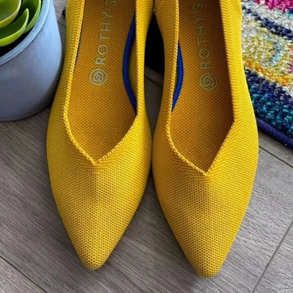 Rothys the point marigold yellow size 6 woman’s flat shoes