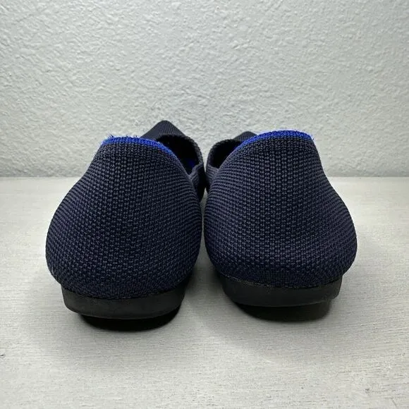 Rothy's The Point Navy Blue Knitted Slip On Ballet Flats