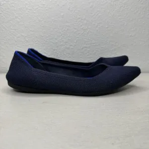 Rothy's The Point Navy Blue Knitted Slip On Ballet Flats