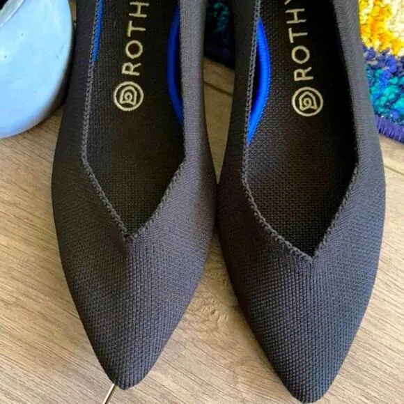 Rothy’s  the point size 6.5 woman’s black flat  shoes