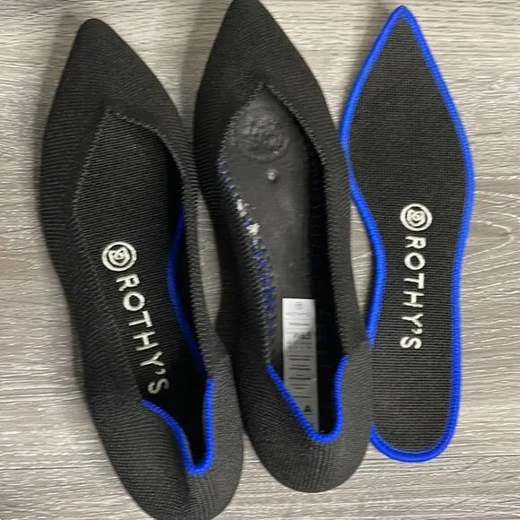 Rothy’s  the point size 6.5 woman’s black flat  shoes