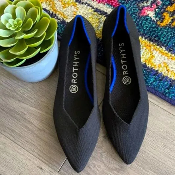 Rothy’s  the point size 7 woman’s black flat  shoes