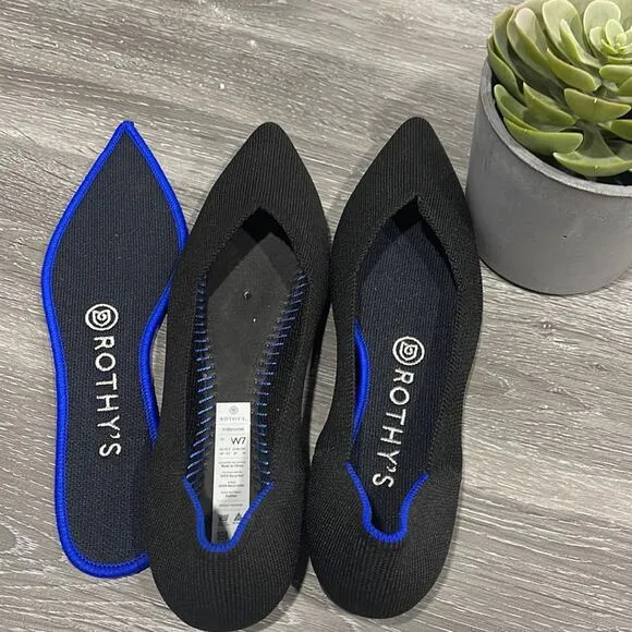 Rothy’s  the point size 7 woman’s black flat  shoes