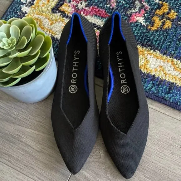 Rothy’s  the point size 7 woman’s black flat  shoes