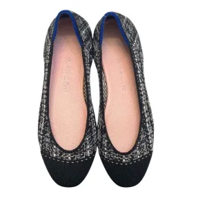 Rothy’s the square pebble gray and black flat shoes 6