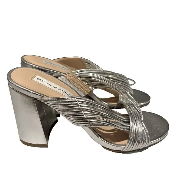 SAKS FIFTH AVENUE SILVER SHOE SIZE 5.5