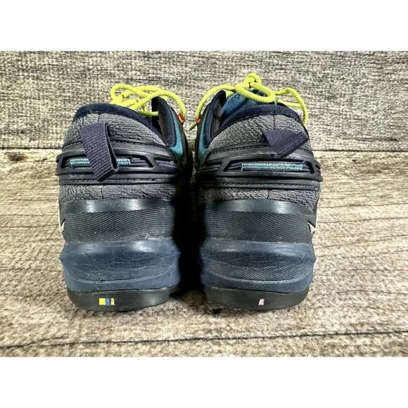 Salewa MS Wildfire Edge Blue Fluo Green Hiking Trail Shoes Mens Size 10 Low Top