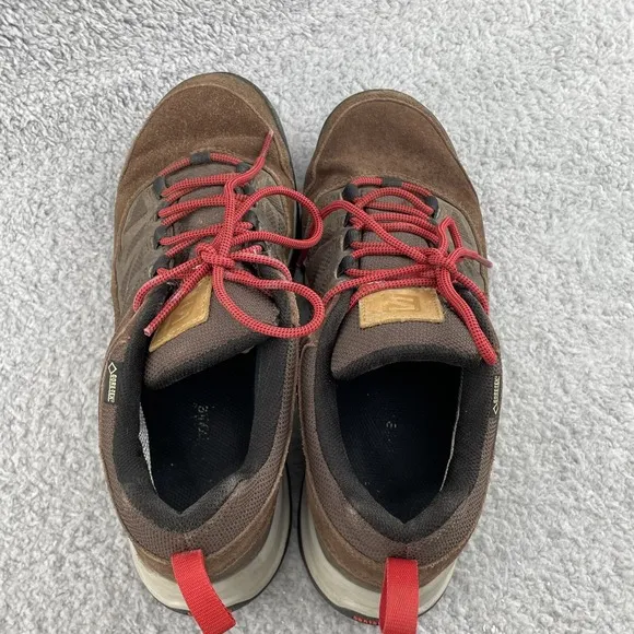 Salomon Hiking Shoes Men 9 Brown Red Sneaker GoreTex Trail Gorpcore Camp Outdoor