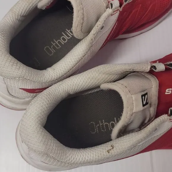 Salomon Sense Pro 2 Trail Running Shoes Womens 7.5 Red &amp; White Outdoor OrthoLite