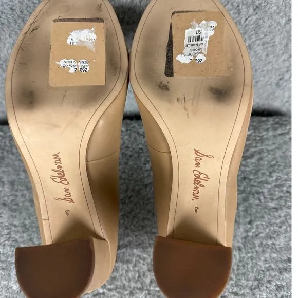 Sam Edelman Stillson Pumps Almond Toe Neutral Nude Size 8