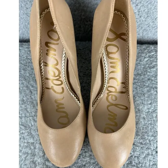 Sam Edelman Stillson Pumps Almond Toe Neutral Nude Size 8