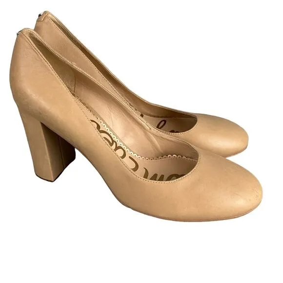 Sam Edelman Stillson Pumps Almond Toe Neutral Nude Size 8