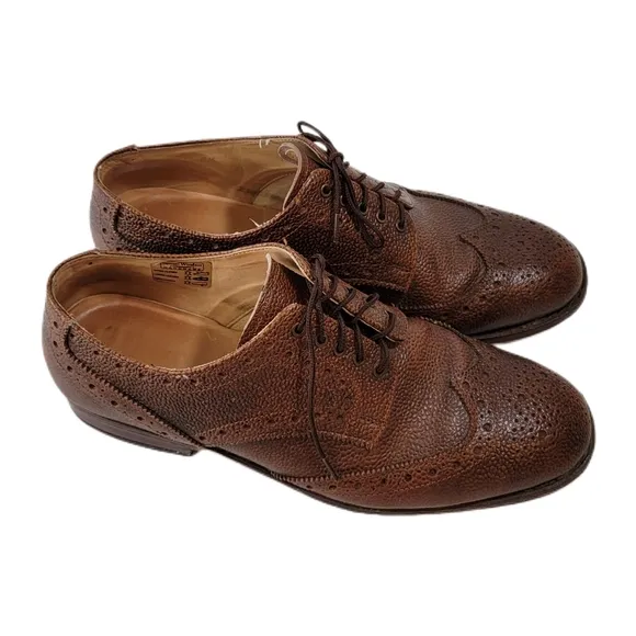 Samuel Windsor Town &amp; Country: Grained Brogue. Hand made. All Leather Mens 9.5
