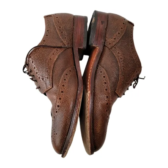 Samuel Windsor Town &amp; Country: Grained Brogue. Hand made. All Leather Mens 9.5