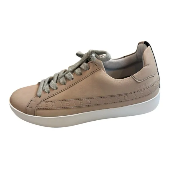 Sans Matin Beige Leather Low Top Sneakers Size 36