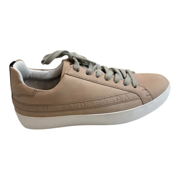Sans Matin Beige Leather Low Top Sneakers Size 36
