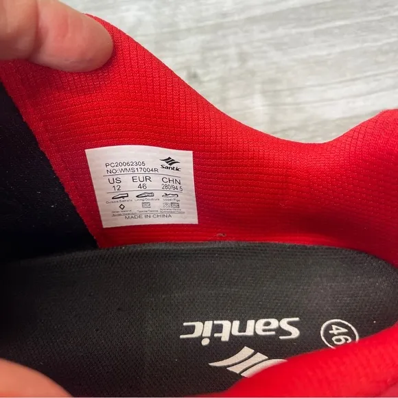 Santic Davee Bike Cycling Shoes Red Black Camo Men’s Size 12 with Bike Cleats
