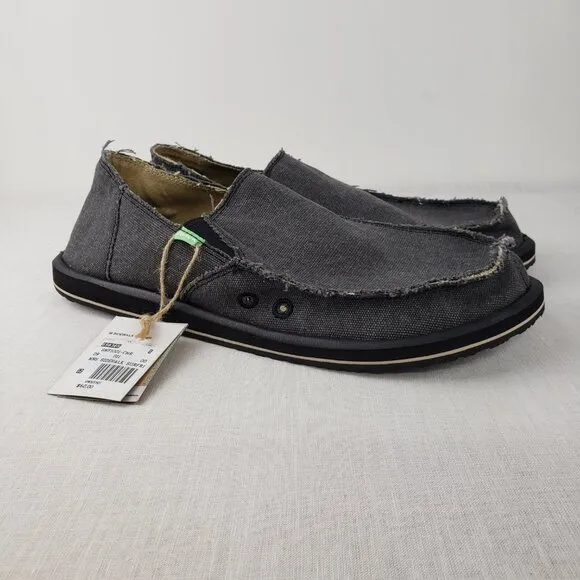 Sanuk NWT Vagabond Sidewalk Surfer Charcoal Gray SMF1001 Mens Size 12