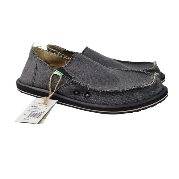 Sanuk NWT Vagabond Sidewalk Surfer Charcoal Gray SMF1001 Mens Size 12