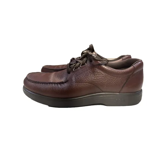 SAS Bout Time Cordovan Moccasin Leather EZ Lace Walking Shoes Men's Size 13.5 S