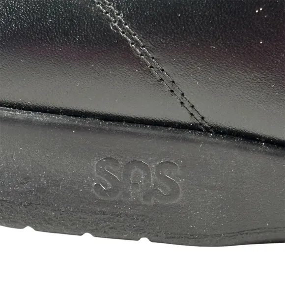 SAS Womens's Me Too Black Leather Shoes Velcro Strap Closure Size 8 Workwear