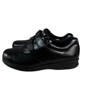 SAS Womens's Me Too Black Leather Shoes Velcro Strap Closure Size 8 Workwear