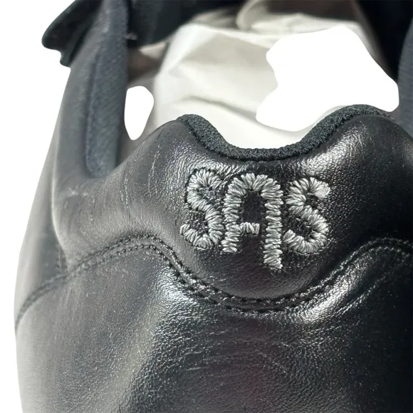 SAS Womens's Me Too Black Leather Shoes Velcro Strap Closure Size 8 Workwear
