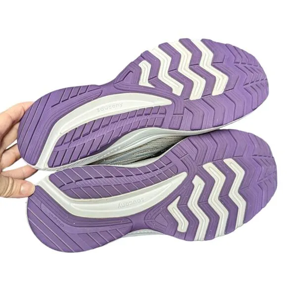 Saucony Cohesion 15 Running Shoes Sneakers Gray Purple Grape Pop Womens 7.5 Grey