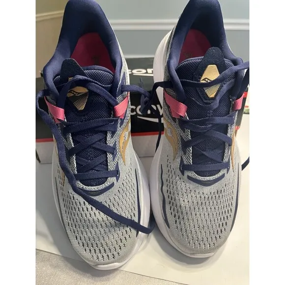 Saucony Ride 15 Gray Blue “Prospect Glass” Running Shoes Sneakers Sz 8.5 - EUC