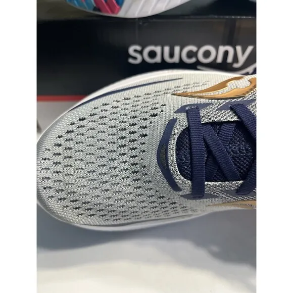 Saucony Ride 15 Gray Blue “Prospect Glass” Running Shoes Sneakers Sz 8.5 - EUC