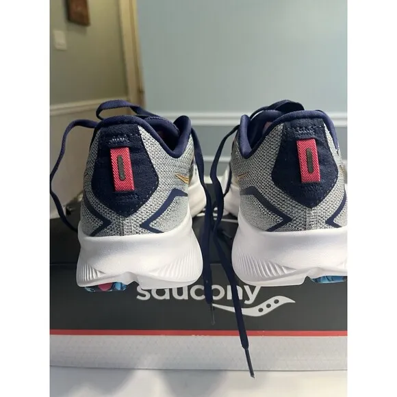 Saucony Ride 15 Gray Blue “Prospect Glass” Running Shoes Sneakers Sz 8.5 - EUC