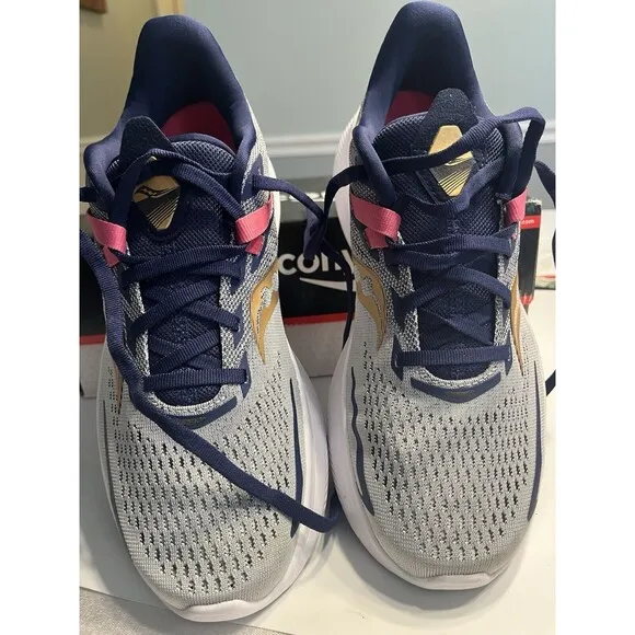 Saucony Ride 15 Gray Blue “Prospect Glass” Running Shoes Sneakers Sz 8.5 - EUC