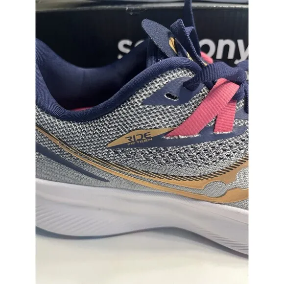 Saucony Ride 15 Gray Blue “Prospect Glass” Running Shoes Sneakers Sz 8.5 - EUC