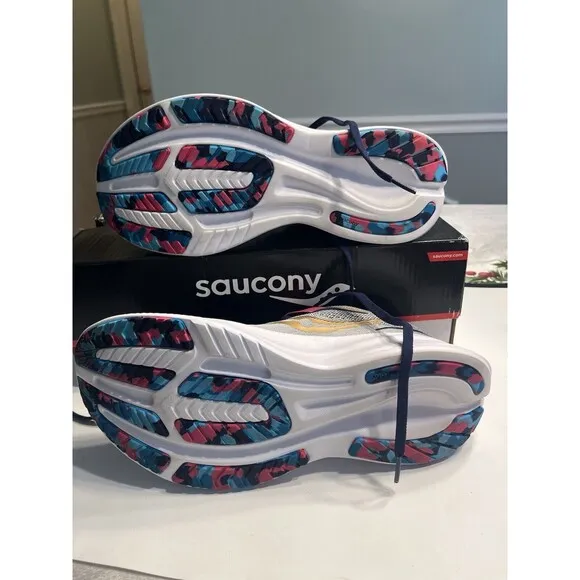 Saucony Ride 15 Gray Blue “Prospect Glass” Running Shoes Sneakers Sz 8.5 - EUC