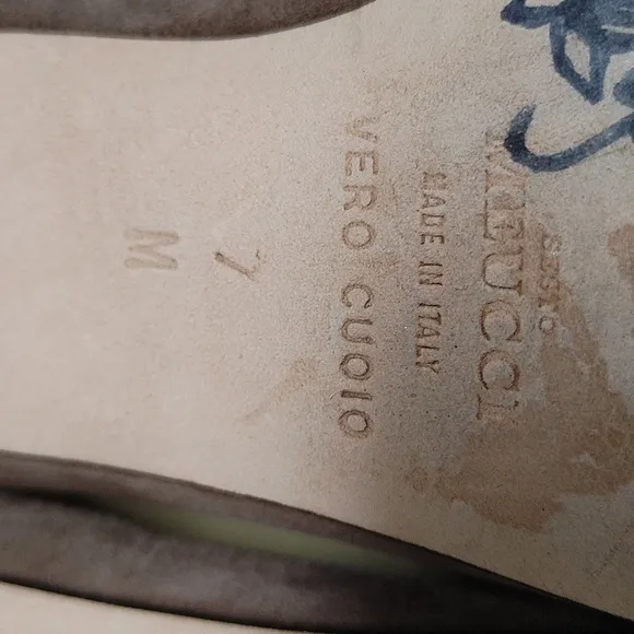 Sesto Meucci Firenze Scalloped Edge Taupe Suede Small Heel Slip-on Shoes 7M