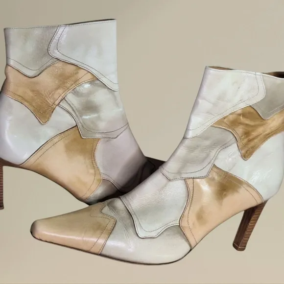 Sexy Patchwork Leather Zip Ankle Boots Made in Italy by Luisa D'Orio sz 41 (10)