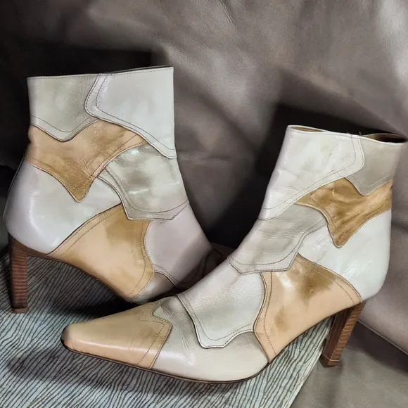 Sexy Patchwork Leather Zip Ankle Boots Made in Italy by Luisa D'Orio sz 41 (10)