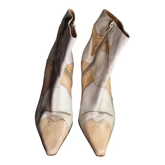 Sexy Patchwork Leather Zip Ankle Boots Made in Italy by Luisa D'Orio sz 41 (10)
