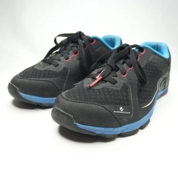 Shimano Click'r CW41 Women's Size 9.5 Black Blue Commuter Lace Up Cycling Shoes