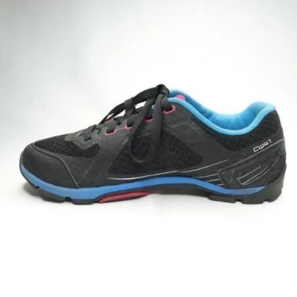 Shimano Click'r CW41 Women's Size 9.5 Black Blue Commuter Lace Up Cycling Shoes