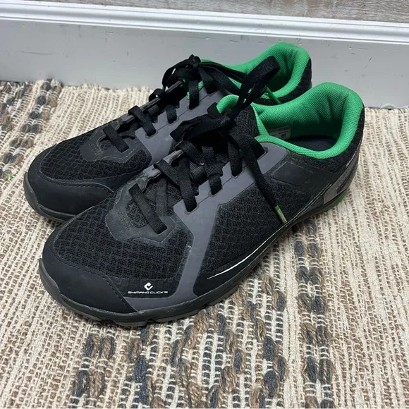Shimano Click’r Cycling Clipless Sneakers Mens 10.5 Black Green SH-CT41L Shoes