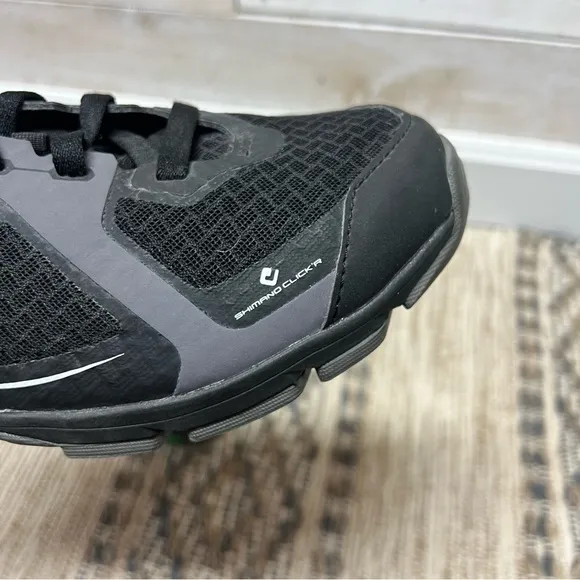 Shimano Click’r Cycling Clipless Sneakers Mens 10.5 Black Green SH-CT41L Shoes