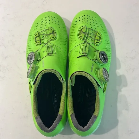 Shimano S-Phyre RC9 road cycling shoes. Green - size 39 / 5.8 / 24.5
