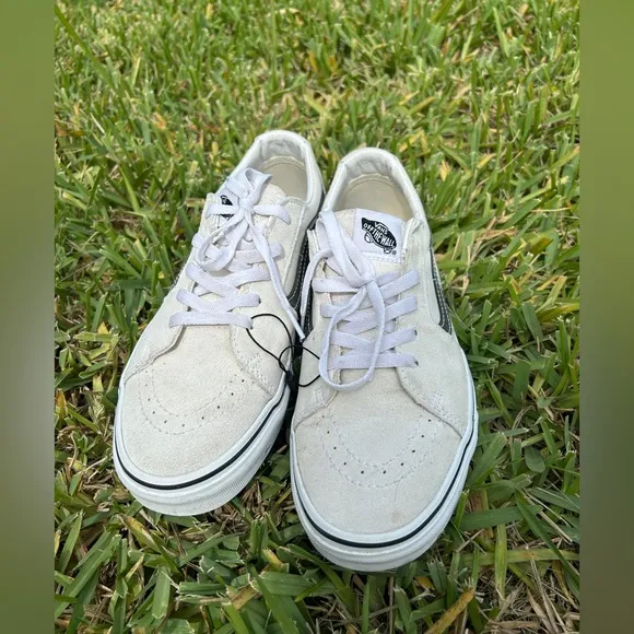 Size 10 Men's Vans Off White Sk8-Low Shoes Skater Streetwear 90's fashion