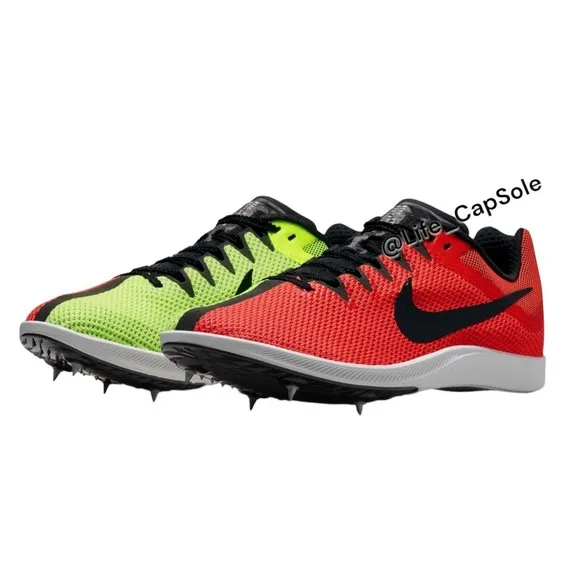 Size 10 Nike Zoom Rival Distance DC8725-601 Red Volt Running Spikes Shoes Men's