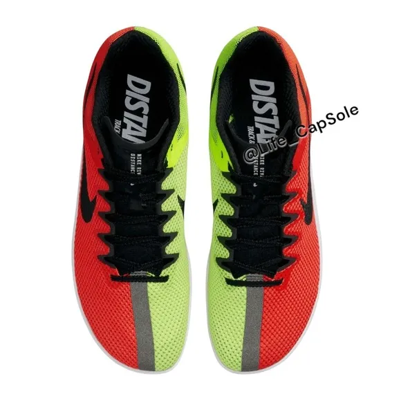Size 10 Nike Zoom Rival Distance DC8725-601 Red Volt Running Spikes Shoes Men's